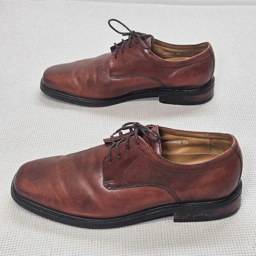 Florsheim Comfortech DM2‎ Brown Leather Derby Dress Shoes Mens 12 D 18292-03